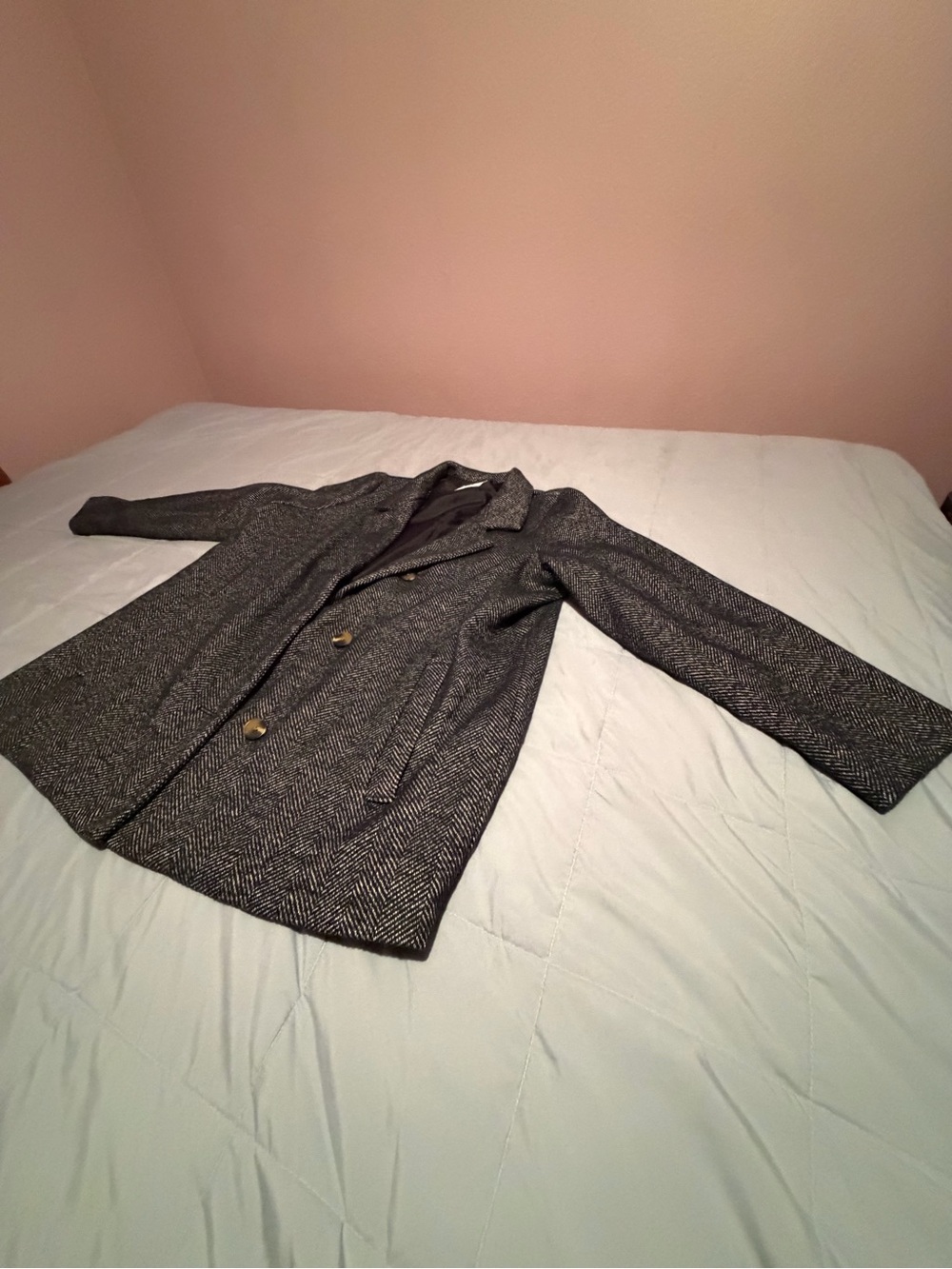 Old Navy Black and White Herringbone Blazer